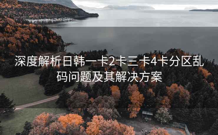 深度解析日韩一卡2卡三卡4卡分区乱码问题及其解决方案